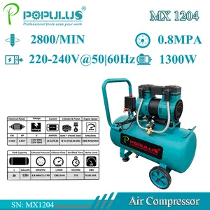 IPOPULUS 1300W 50L compresor de aire eléctrico de pistón portátil silencioso mejor precio