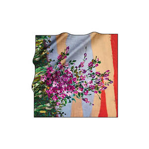 Designer Silk Scarf Long Floral Square Digital Print Spring-Summer - Product Image 1