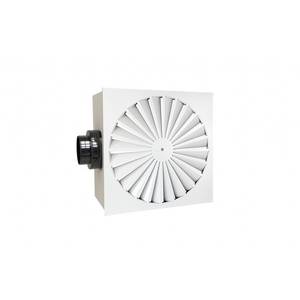 Diffuseur carré hélicoïdal réglable Tecnosystemi DEB à 24 fentes, angle de lame 90°, en acier galvanisé peint blanc, design minimaliste - Product Image 1