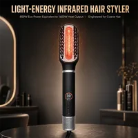 Sèche-cheveux brosse à air chaud infrarouge 1200W avec ions négatifs, affichage LED et contrôle de la température pour salon et usage domestique