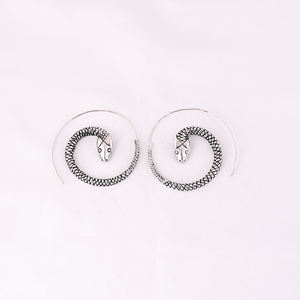 Pendientes de moda en forma circular chapados en plata Tamaño 53x43MM - Product Image 1