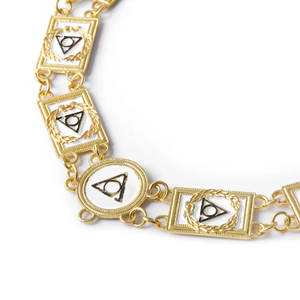 Venta al por mayor Fabricación Masónico Caballeros Templarios Cadena de metal Collar Masónico Regalia Cadena Collares Templario Metal Dorado - Product Image 2
