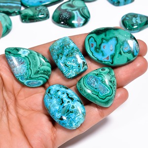 อัญมณีควอตซ์ธรรมชาติ100% อัญมณีทรงหลังเบี้ย chrysocolla Malachite ธรรมชาติสุดๆสำหรับทำเครื่องประดับขายส่งหลวม - Product Image 6