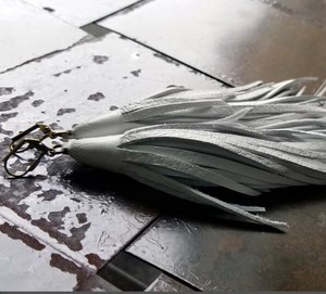 Pendientes de cuero 6 "flecos borlas declaración pluma pendientes negro blanco rojo piel de ciervo cuero flecos borla pendientes oro largo - Product Image 2