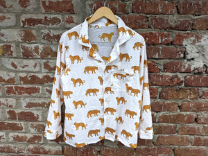 Conjunto de pijama con estampado de bloques de algodón transpirable para mujer, camisón Floral para todas las estaciones, para invierno, verano, otoño y primavera - Product Image 5