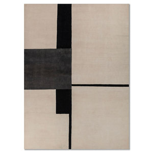 Alfombras de Lana Anudadas a Mano Sthir Ivory AIWL-3018 con Patrón Geométrico Estilo Tabriz para Decoración del Hogar, Sala de Estar y Dormitorio, Hechas a Mano - Product Image 1