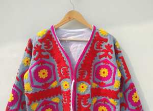 Women's Latest Bohemian Floral Quilt <b>Jacket</b> Handmade <b>Velvet</b> Embroidered Suzani Cotton Windbreaker Coat Autumn Winter Summer - Product Image 5