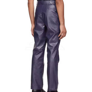 กางเกงหนังทรงตรงเข้ารูปสำหรับผู้ชาย น้ำหนักเบา ติดกระดุม ด้านหน้า สวมใส่สบาย คุณภาพสูง - Product Image 3