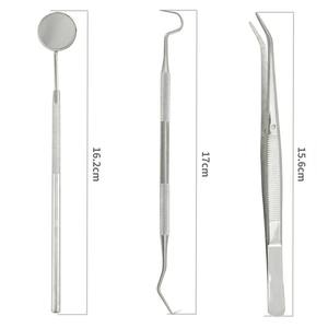 Kit de Instrumentos Dentales Manuales de Acero Inoxidable de 3 Piezas con Raspador, Espejo y Sonda, Certificado CE, Instrumentos de Cirugía Dental de Clase II - Product Image 4
