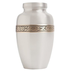 Accesorio funerario de color blanco en urna de cremación de metal Urnas de crematorio conmemorativas más vendidas Urnas de mascotas de cremación de recuerdo Premium - Product Image 3