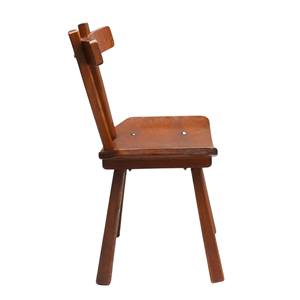 Silla de Comedor de Madera de Teca Maciza con Asiento Curvo y Respaldo Minimalista para Cafetería, Restaurante e Interiores del Hogar - Product Image 3