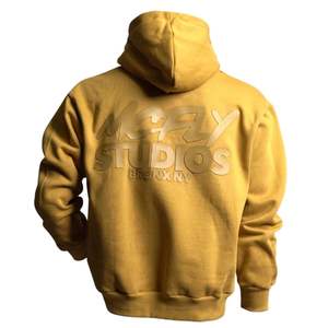 Sudadera con Capucha Amarillo Mostaza para Hombre, Felpa de Algodón Grueso, Bolsillo Canguro, Sudadera con Capucha Informal para Calle - Product Image 2