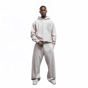 Venta al por mayor de ropa deportiva ligera de algodón 100% para hombre con logotipo personalizado traje de jogging con logotipo frontal técnica lavada establece el estilo - Product Image 2