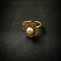 Bagues pour femmes de style moderne, artisanales, de haute qualité, en 3 pièces, avec pierres précieuses en moissanite Monalisa, perles d'eau douce, plaquées or