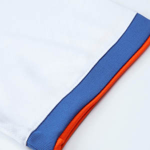 Uniforme de Fútbol Personalizado para Hombre, Conjunto de Camiseta de Fútbol Totalmente Blanca con Ribete Azul Real y Naranja, Secado Rápido, 100% Poliéster, Kit de Entrenamiento de Fábrica - Product Image 5