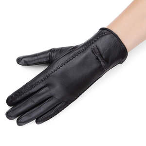 Wolson Industry Manufacturer Wholesale Quality Winter <b>Women</b> Classic Fashion Sheepskin Leather <b>Gloves</b> <b>Touch</b> <b>Screen</b> Compatible - Product Image 3