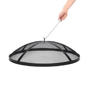 Brasero rond en acier inoxydable robuste avec support, écran anti-étincelles et pique à brasero – Design élégant, accessoire de jardin pour foyer extérieur domestique - Product Image 6