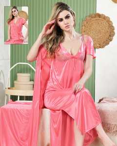 Conjunto de Pijama de Dos Piezas para Mujer, de Satén de Seda, con Cintura Elástica, Transpirable y de Secado Rápido, para Dormir - Product Image 4