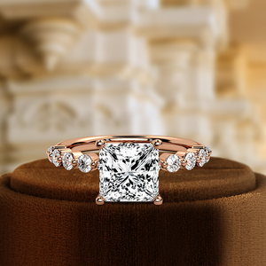 แหวนแต่งงานเพชรทรงเจ้าหญิง 1 กะรัต รับรองโดย IGI แหวนของขวัญสำหรับเธอ ทองคำแท้ 14K ประดับเพชรเพาะเลี้ยงในห้องปฏิบัติการ - Product Image 3
