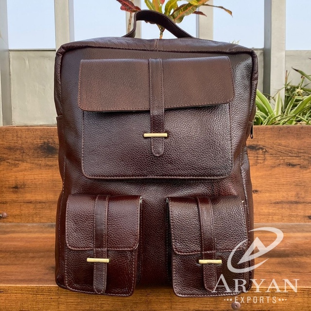 Wholesale Full Grain Leather Laptop School Bags Fashion Genuine Leather Travel Backpack for Men & Women College Student Backpack