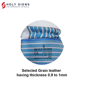 Tela transpirable azul de alta calidad con puños Guantes de trabajo de cuero de grano de vaca Anti-Corte 4 5 PPE Guantes de trabajo múltiples de seguridad - Product Image 3