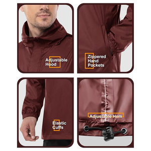 Chaqueta Acolchada con Capucha para Hombre, Diseño Color Block Negro y Marrón, Cortavientos, Informal, para Verano, Cierre de Cremallera, Exterior 100% Poliéster - Product Image 4