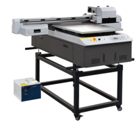 6090 i3200U Impresora digital de cama plana UV todo en uno de 5KW para impresora de inyección de tinta de cuero y materiales flexibles