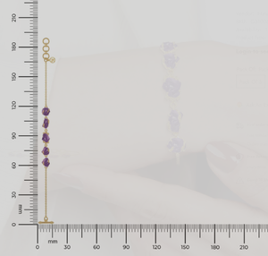 Pulsera Unisex de Oro de 18k con Acabado de Alta Calidad, Diseño de Cadena con Cierre de Palanca, Piedra de Amatista Natural en Bruto - Product Image 2