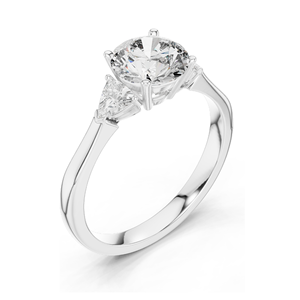 Bague trilogie en diamant de laboratoire 1 CT pour femme, clarté VVS-VS EF, or 18 carats, 14 carats, 10 carats et argent 925, or rose, or jaune, or blanc - Product Image 6