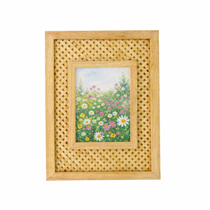 Cadre photo en bois de bambou écologique artisanal avec motif floral pour la décoration de la maison - Product Image 5