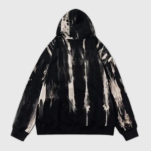 Sweats à capuche en coton de haute qualité Boxy Drop Shoulder No String Tie Dye Hoodie pour homme - Product Image 3