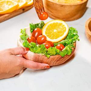 Plat à collation en bois naturel artisanal biologique, vaisselle rustique pour la cuisine, la salle à manger, la maison, pour servir les aliments - Product Image 4