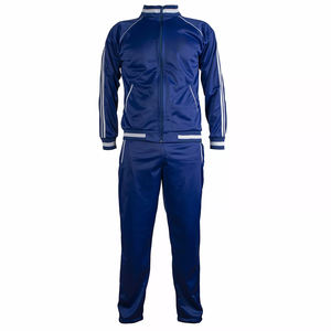 Survêtement de football décontracté pour homme à manches longues, couleur bleu marine, fermeture éclair intégrale, léger, respirant, vêtements de sport d'hiver, entraînement - Product Image 1