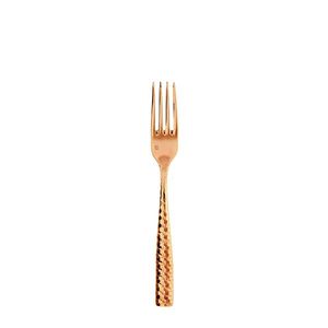 Tenedor de cena martillado de cobre, vajilla de lujo, cubiertos de cobre texturizados, cubiertos de punta, tenedor rústico elegante - Product Image 1