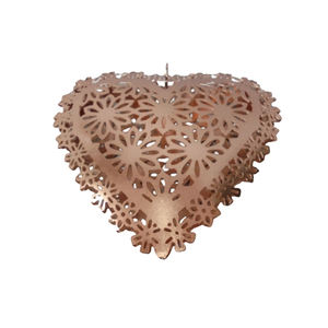 Nouveau Cœur Décoratif en Métal Forgé Suspendu Couleur Cuivre Design Moderne pour la Décoration de la Maison et du Bureau Fait Main - Product Image 1
