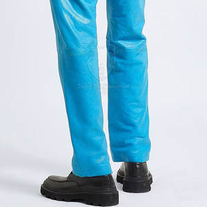 กางเกงหนังผู้ชายเอวกลางแบบลำลองน้ำหนักเบาสั่งทำราคาส่งพร้อมโลโก้และดีไซน์เฉพาะแบบซักแล้ว - Product Image 6