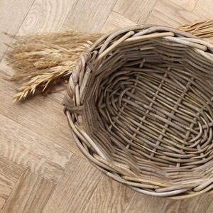 Juego de 2 Cestas de Almacenamiento Ovaladas de Mimbre, Cestas de Almacenamiento Hechas a Mano, Mimbre Natural, Modernas, Multifuncionales, Hechas en Vietnam - Product Image 6