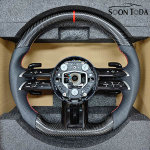 Volante Deportivo de Cuero y Fibra de Carbono con Diseño de Libélula para <span class=keywords><strong>Mercedes</strong></span> BENZ W206 X167 Clase G W464 C257 GLA CLA35 CLS 53 G63 GLS63 AMG - Product Image 3