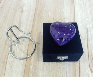 Violet Heart <b>Keepsake</b> Urn Mini Heart Urn for Human Ashes with <b>Box</b> & Display Stand Small Cremation Small Urn for Adults - Product Image 2
