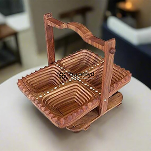 ตะกร้าทำความสะอาดไม้ดีไซน์ทันสมัย เป็นมิตรกับสิ่งแวดล้อม ทำจากไม้ธรรมชาติ สำหรับจัดเก็บของใช้ในบ้าน คุณภาพพรีเมียม อเนกประสงค์ - Product Image 2