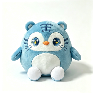 Peluche de tigre azul personalizado, lindo peluche de tigre, juguete de peluche redondo y suave, almohada de peluche de tigre, peluche de tigre chino de dibujos animados - Product Image 3
