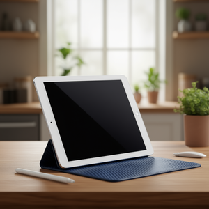 Funda de cuero con diseño de carbono para Apple iPad 2-azul - Product Image 3