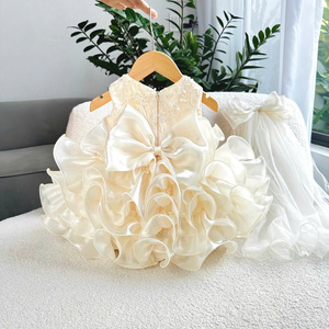 Elegant Princess Flower Girl Dress for Weddings with Long Train, Puffy Tulle Skirt, <b>Bow</b> Back Formal Birthday Gown Nhung Nguyen 4 - Product Image 6