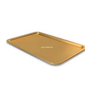 Plateau rond en métal plaqué or pour bar d'hôtel Plateau de service rond Vente en gros Léger Luxe Art Déco Design - Product Image 4