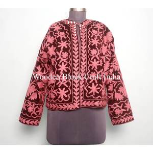 Nouvelle veste courte matelassée pour femme en velours fait main, broderie Suzani, taille unique, coton tissé écologique, cadeau pour femme - Product Image 2