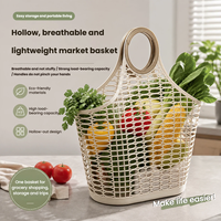 Panier de courses en plastique PP, panier de marché portable, design ajouré, plusieurs tailles disponibles