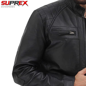 Canvas Biker <b>Jacket</b> Quilted Cafe Racer Zip Moto <b>Jackets</b> <b>Men</b> Customize Wholesale High Quality Waterproof Breathable Eco-Friendly - Product Image 2