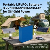 Baterai LiFePO4 3.2V 280Ah Grade A Baru, Sel Lithium Iron Phosphate Prismatik untuk DIY Penyimpanan Energi Surya RV 12V 24V 48V