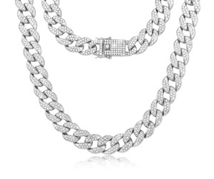 สร้อยคอคิวบาลิงค์ชุบทอง 18K คุณภาพดีเยี่ยม ประดับเพชร สำหรับผู้ชาย เครื่องประดับฮิปฮอป มีจำหน่ายในราคาที่ดีที่สุดจากอินเดีย - Product Image 2