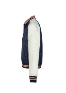 Chaqueta universitaria de satén con bordado de béisbol Letterman Varsity chaqueta de manga larga abotonada chaqueta universitaria de satén para hombres - Product Image 4